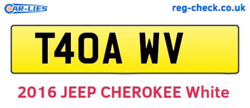 T40AWV are the vehicle registration plates.