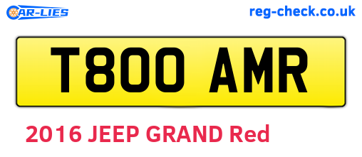 T800AMR are the vehicle registration plates.