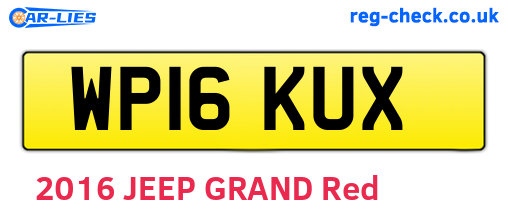 WP16KUX are the vehicle registration plates.