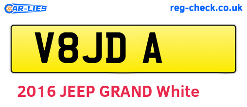 V8JDA are the vehicle registration plates.