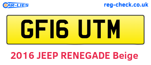 GF16UTM are the vehicle registration plates.