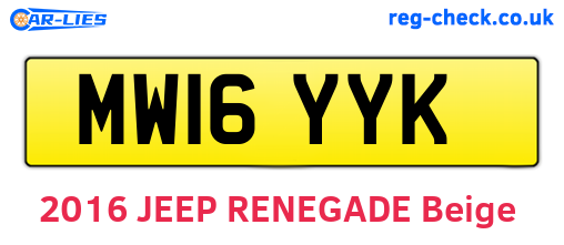 MW16YYK are the vehicle registration plates.