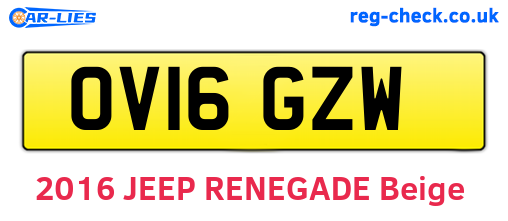 OV16GZW are the vehicle registration plates.