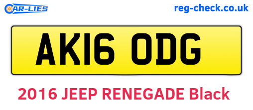 AK16ODG are the vehicle registration plates.