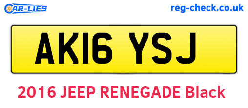 AK16YSJ are the vehicle registration plates.