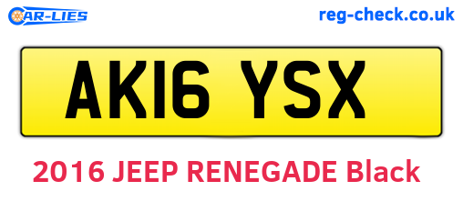 AK16YSX are the vehicle registration plates.