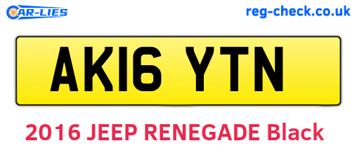AK16YTN are the vehicle registration plates.
