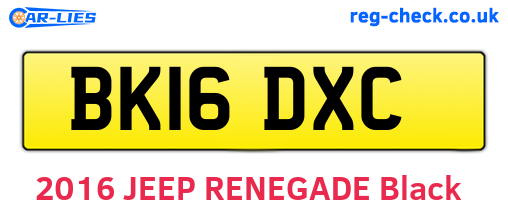 BK16DXC are the vehicle registration plates.