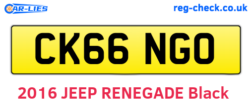 CK66NGO are the vehicle registration plates.