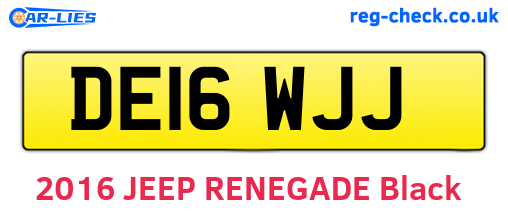 DE16WJJ are the vehicle registration plates.