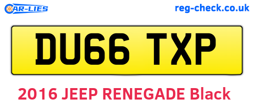 DU66TXP are the vehicle registration plates.