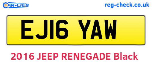 EJ16YAW are the vehicle registration plates.