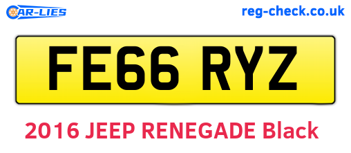 FE66RYZ are the vehicle registration plates.