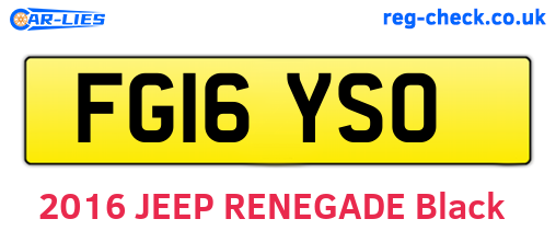 FG16YSO are the vehicle registration plates.