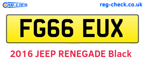 FG66EUX are the vehicle registration plates.