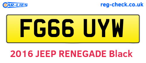 FG66UYW are the vehicle registration plates.