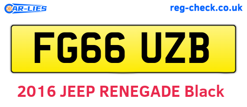 FG66UZB are the vehicle registration plates.