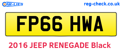 FP66HWA are the vehicle registration plates.
