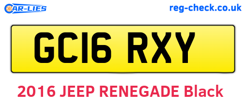 GC16RXY are the vehicle registration plates.