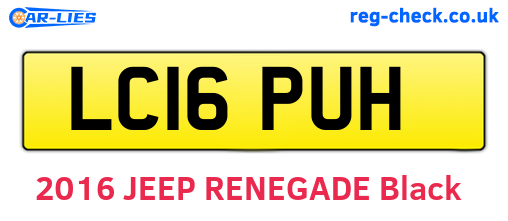 LC16PUH are the vehicle registration plates.