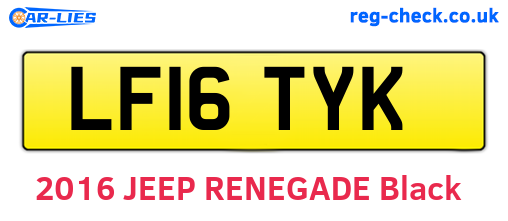 LF16TYK are the vehicle registration plates.