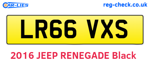 LR66VXS are the vehicle registration plates.