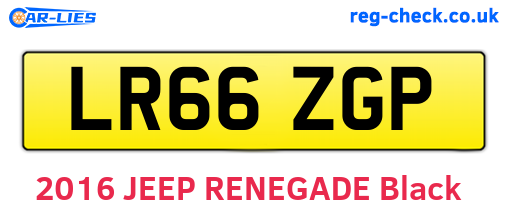 LR66ZGP are the vehicle registration plates.