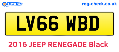 LV66WBD are the vehicle registration plates.