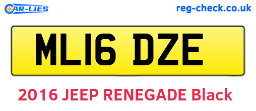 ML16DZE are the vehicle registration plates.