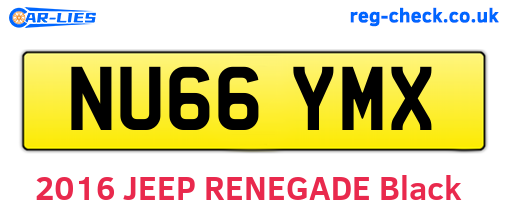 NU66YMX are the vehicle registration plates.