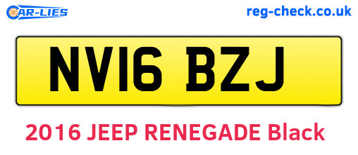 NV16BZJ are the vehicle registration plates.