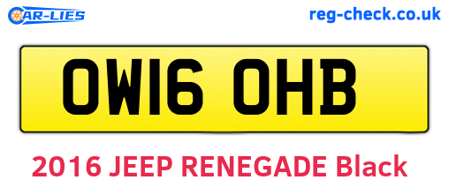 OW16OHB are the vehicle registration plates.