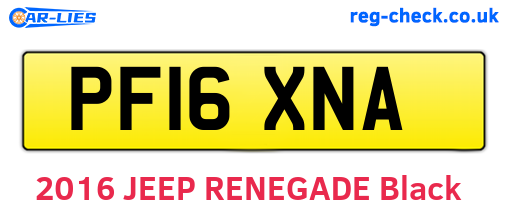 PF16XNA are the vehicle registration plates.