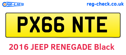 PX66NTE are the vehicle registration plates.
