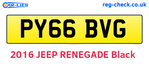 PY66BVG are the vehicle registration plates.