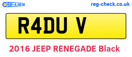 R4DUV are the vehicle registration plates.