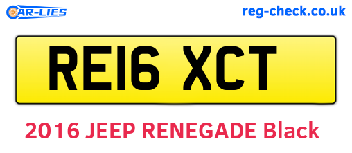 RE16XCT are the vehicle registration plates.