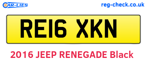 RE16XKN are the vehicle registration plates.