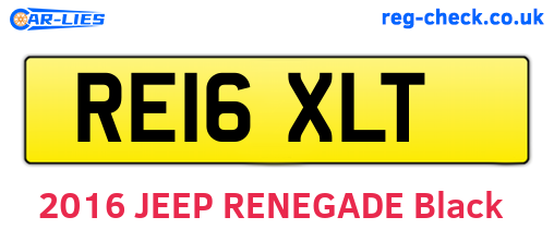 RE16XLT are the vehicle registration plates.