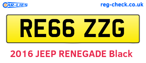 RE66ZZG are the vehicle registration plates.