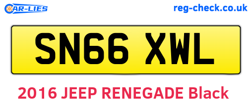 SN66XWL are the vehicle registration plates.