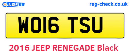 WO16TSU are the vehicle registration plates.