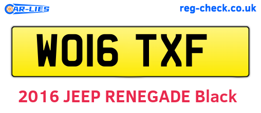WO16TXF are the vehicle registration plates.