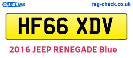 HF66XDV are the vehicle registration plates.