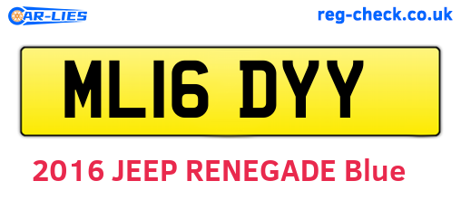 ML16DYY are the vehicle registration plates.