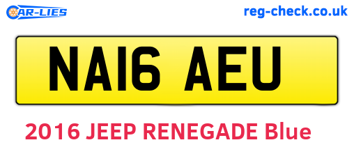 NA16AEU are the vehicle registration plates.