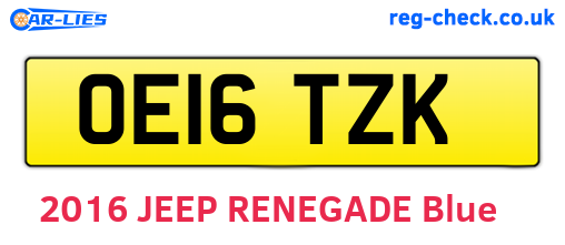 OE16TZK are the vehicle registration plates.