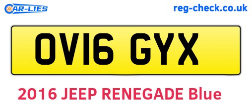 OV16GYX are the vehicle registration plates.