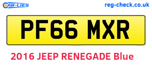 PF66MXR are the vehicle registration plates.