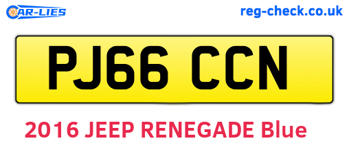 PJ66CCN are the vehicle registration plates.